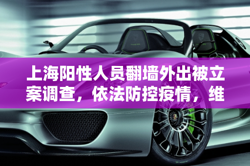 上海阳性人员翻墙外出被立案调查，依法防控疫情，维护社会秩序,上海阳性人员翻墙外出被立案调查